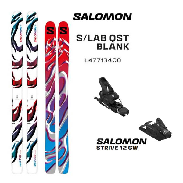 【2/22まで★3000円以上で300円OFFクーポン】サロモン スキー板 S/LAB QST BLANK (25-26 2026) + 26 サロモン STRIVE 12(スキー板 ビンディングセット)【L2】【代引不可】｜スキー用品　WEBSPORTS