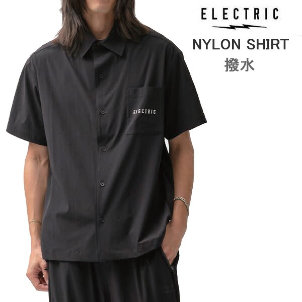 エレクトリック シャツ 撥水 NYLON SHIRT 半袖 (E26SU02) / BLACK アウトドア 釣り ゴルフ キャンプ｜スキー用品　WEBSPORTS