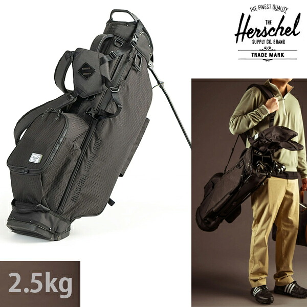 ハーシェル キャディバッグ ブラック WATT LIGHT STAND BAG ワットライトスタンドゴルフバッグ herschel golf ゴルフ 日本正規品【L2】｜スキー用品　WEBSPORTS