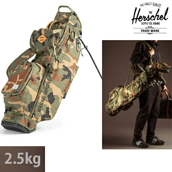 ハーシェル キャディバッグ ウッドランドカモ WATT LIGHT STAND BAG WOODLAND CAMO ワットライトスタンドゴルフバッグ herschel golf ゴルフ 日本正規品【L2】｜スキー用品　WEBSPORTS