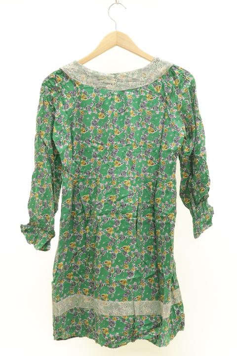 楽天市場 Souvenir De Par Avion スーベニール ドゥ パラビオン ワンピース 緑 グリーン 花柄 レディース 中古 古着のオーバーフロークロージング