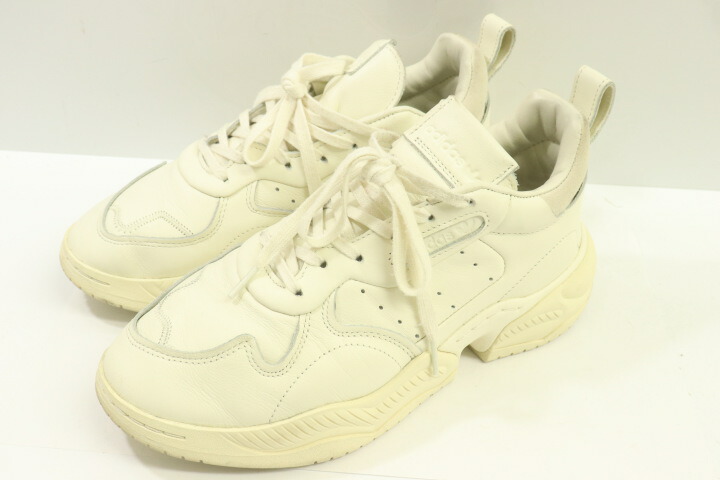 【中古】adidas メンズスニーカー 26.5cm Supercourt RX adidas 26.5cm アイボリー ロゴ