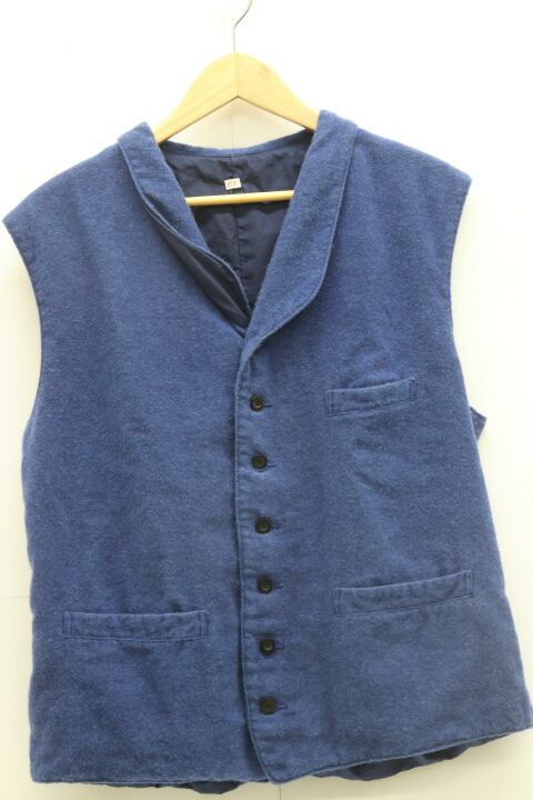 【中古】OUTIL メンズ上衣 3 gillet buros OUTIL 3 インディゴブルー 藍 無地