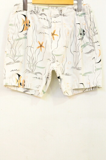 【中古】 WACKO MARIA メンズショートパンツ M WACKO MARIA/17SS/TROPICAL FISH HAWAIAN SHORTS/遊撃手ズボン下/M/白 白いこと ズボン・パンツ-メンズファッション