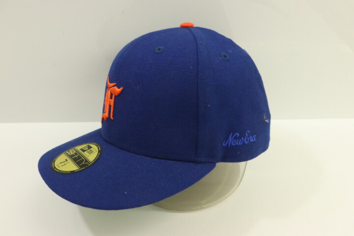 【中古】 NEW ERA メンズヘッドウェア -- 59FIFTY FEAR OF GOD ESSENTIALS The Classic Collection NEW ERA -- 青 ブルー オレンジ 橙 刺繍