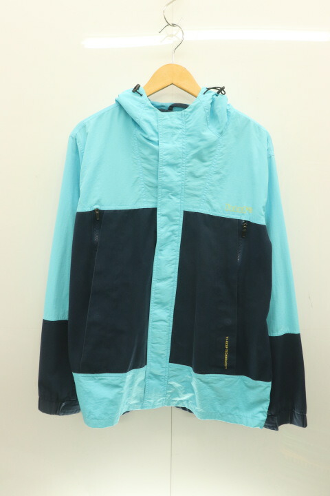 【中古】 HUF メンズマウンテンパーカー L 山岳パーカー HUF L 紺 米国海軍 水色 アクアブルー