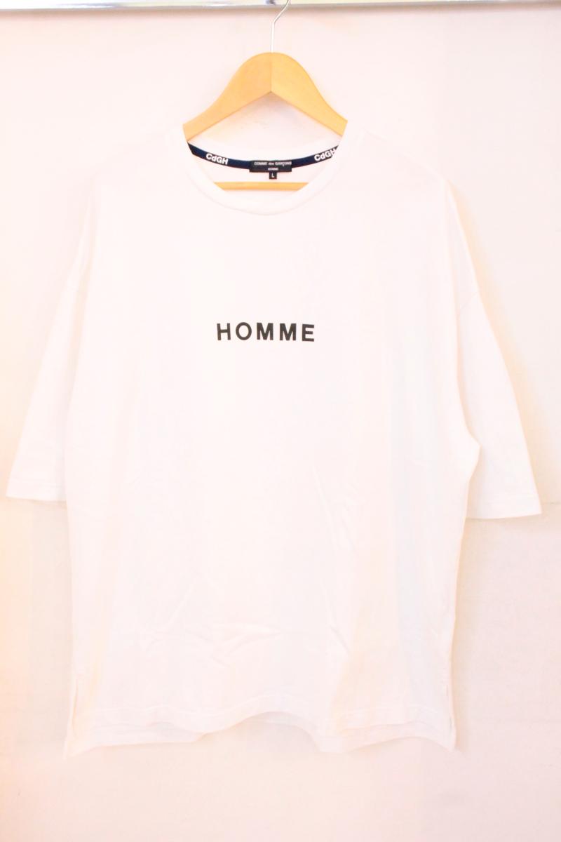 【中古】 COMME des GARCONS HOMME メンズTシャツ L COMME des GARCONS HOMME/Tシャツ/L/白 ホワイト
