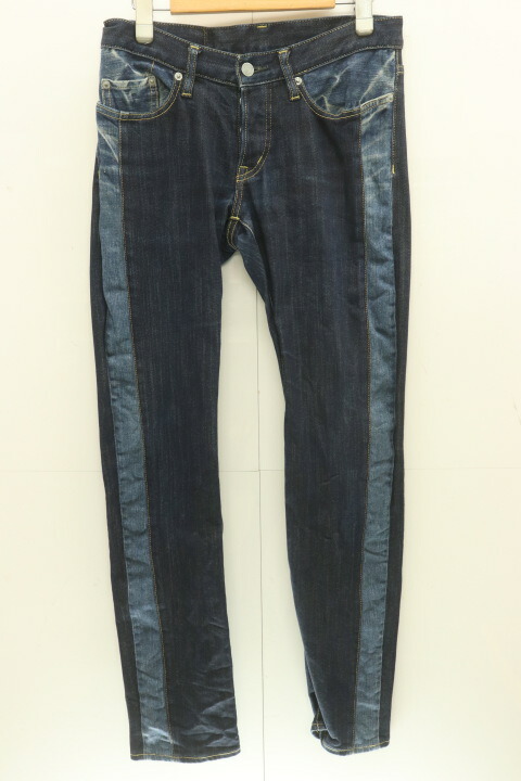 【中古】 HYSTERIC GLAMOUR メンズデニムパンツ 29 ボタンフライ デニムパンツ HYSTERIC GLAMOUR 29 インディゴブルー 藍 無地