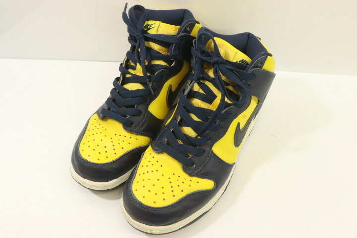 【中古】 NIKE メンズスニーカー 26糎 DUNK HI SP NIKE 26糎 紺 米国海軍 黄 黄色 ロゴタイプ