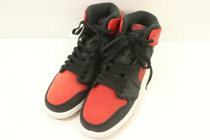 【中古】 NIKE メンズスニーカー 27 AIR JORDAN 1 KO HIGH OG NIKE 27 黒 ブラック 赤 レッド ロゴ