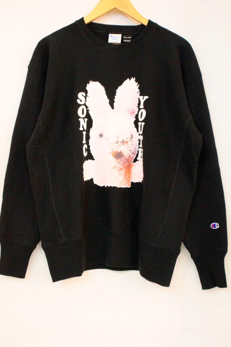 MIN-NANO×Champion ミンナノ×チャンピオン BEAMS別注 カレッジロゴプリントクルーネックスウェットトレーナー  ブラック S IT3N4WZ9XCHS BEAMS（ビームス）【別注】Champion × MIN-NANO / スナップ