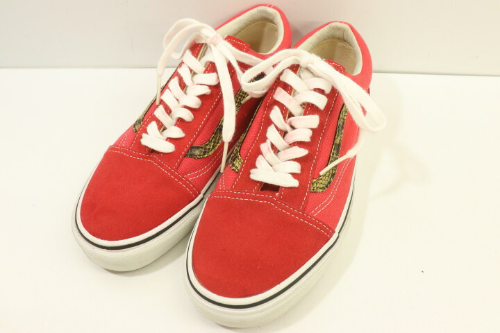【中古】 Supreme メンズスニーカー 27.5cm OLD SKOOL SNAKE SKIN VANS &times; Supreme 27.5cm 赤 レッド パイソン｜Style（ブランド古着のスタイル）