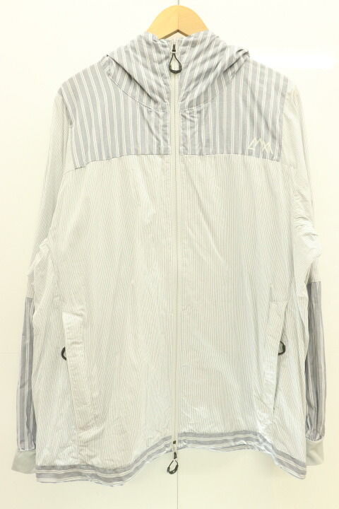 【中古】 COMFY OUTDOOR GARMENT メンズジャケット M Shell Shirts COMFY OUTDOOR GARMENT M 白 ホワイト インディゴブルー 藍 ストライプ
