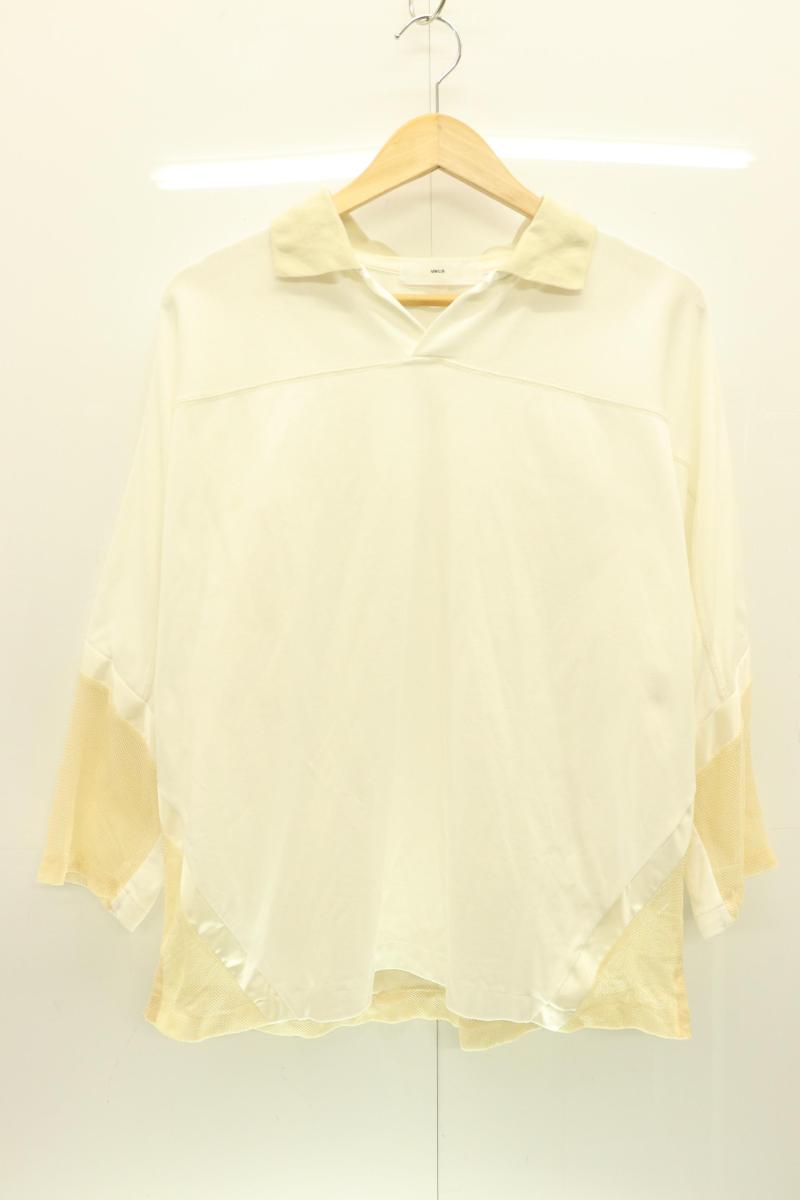 【中古】 TOGA VIRILIS メンズポロシャツ 46 22SS MESH JERSEY PULLOVER TOGA VIRILIS 46 アイボリー 無地