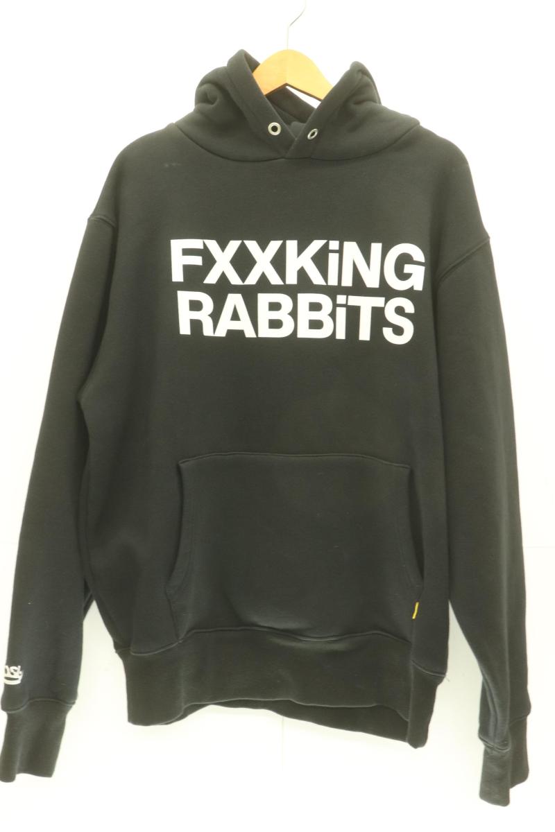 【中古】 FR2 メンズパーカー L Bish コラボパーカー FR2 L 黒 ブラック プリント|Style(ブランド古着のスタイル)