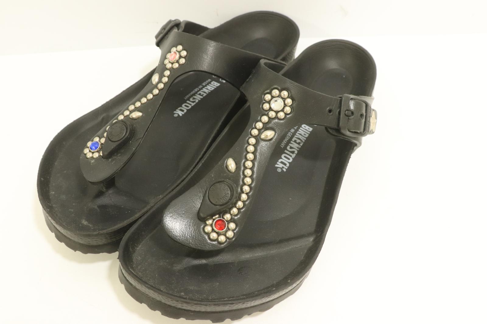 【中古】 BIRKENSTOCK メンズサンダル 40 Giseh EVA BIRKENSTOCK x Marbles 40 黒 ブラック スタッズ