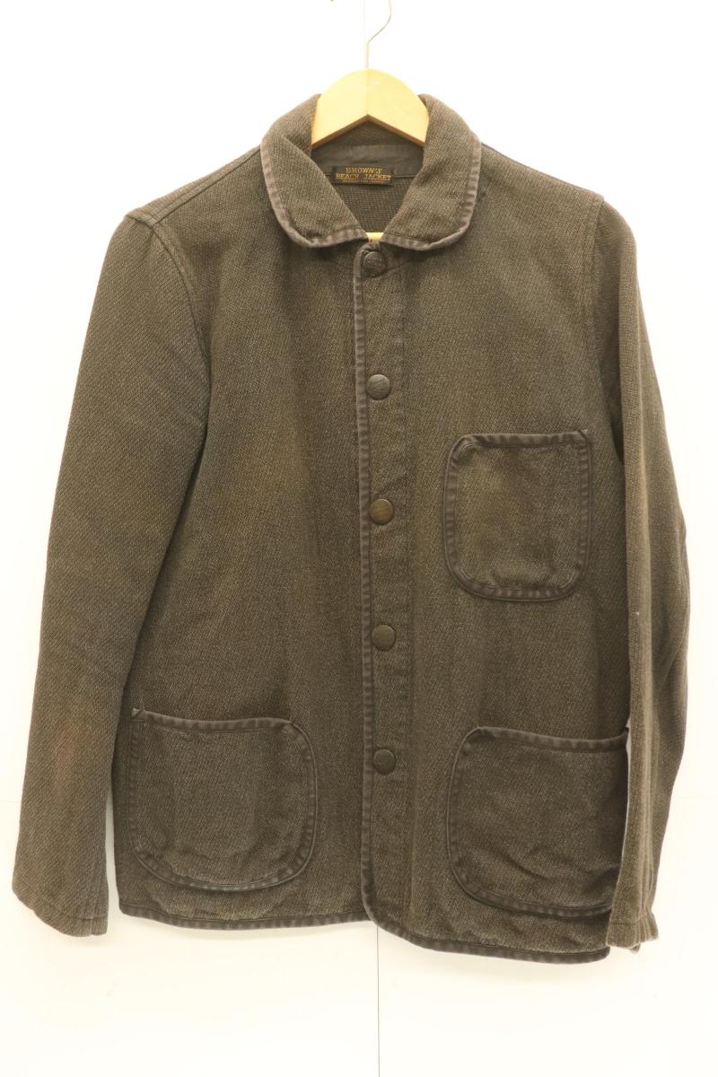 【中古】 Brown's BEACH JACKET メンズカバーオール 38 コットン カバーオール Brown's BEACH JACKET 38 グレー 灰 無地