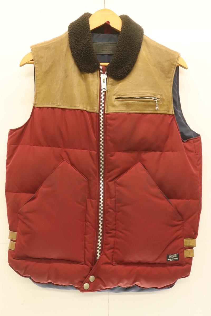 【中古】 UNDER COVERISM メンズベスト ジレ 2 ダウンベスト UNDER COVERISM 2 茶 ブラウン ベージュ 肌色 えんじ
