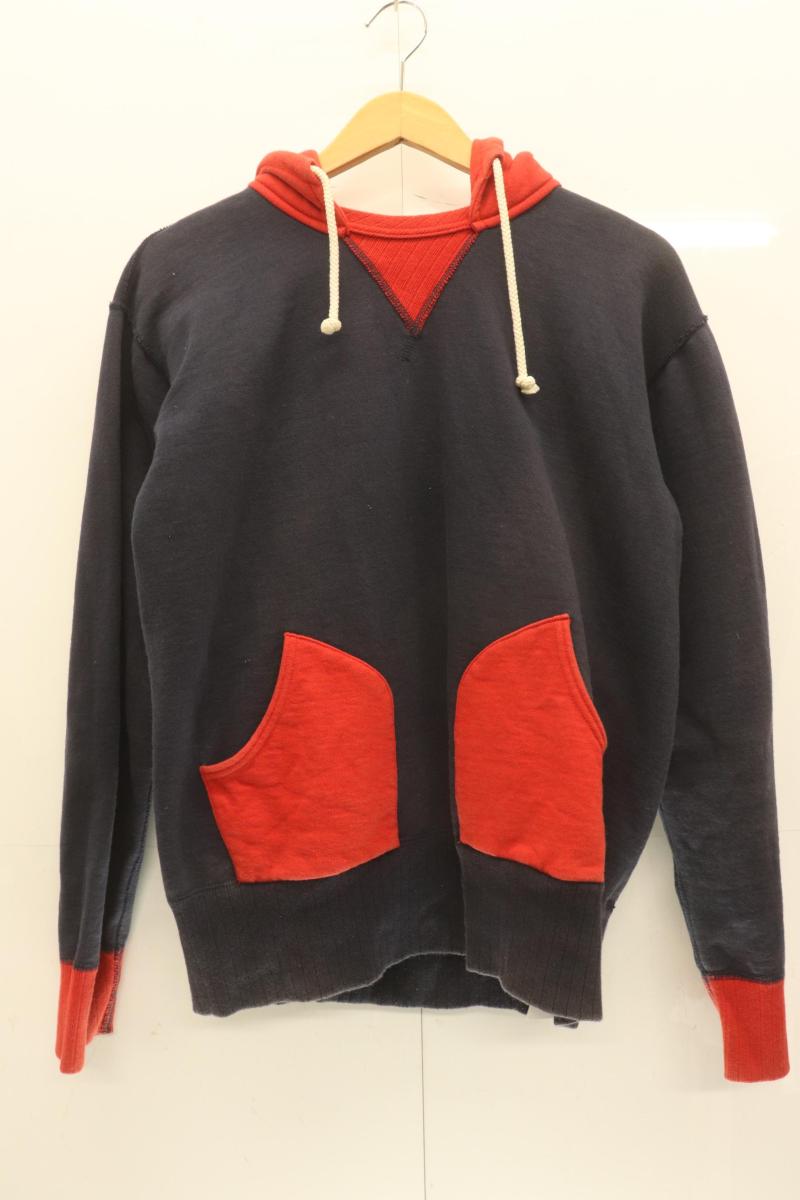 【中古】 JOE McCOY'S メンズパーカー M BALL PARK パーカー JOE McCOY'S M 紺 ネイビー 赤 レッド|Style(ブランド古着のスタイル)