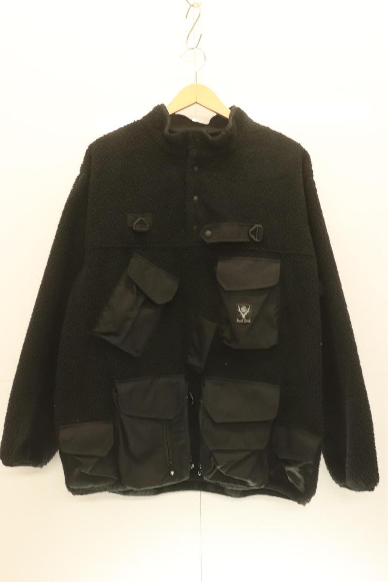 【中古】 SOUTH2 WEST8 メンズフリースジャケット L Tenkara Trout Pullover Jacket SOUTH2 WEST8 L 黒 ブラック ロゴ