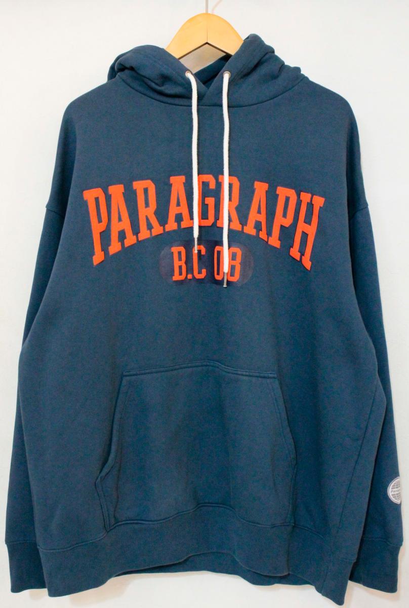 【中古】 Paragraph メンズパーカー Paragraph/スクエアホームプルパーカー/紺 ネイビー