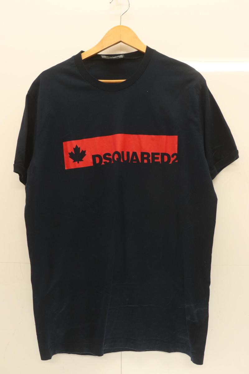 【中古】 DSQUARED2 メンズTシャツ XL Maple Leaf T-Shirt DSQUARED2 XL 紺 ネイビー プリント