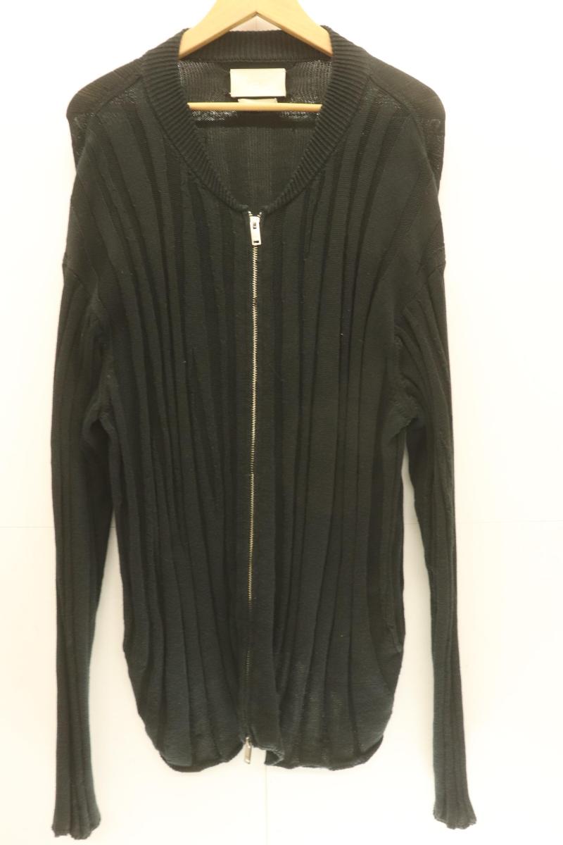 【中古】 YOKE メンズカーディガン 3 RANDOM RIB ZIP KNIT BLOUSON YOKE 3 黒 ブラック 無地