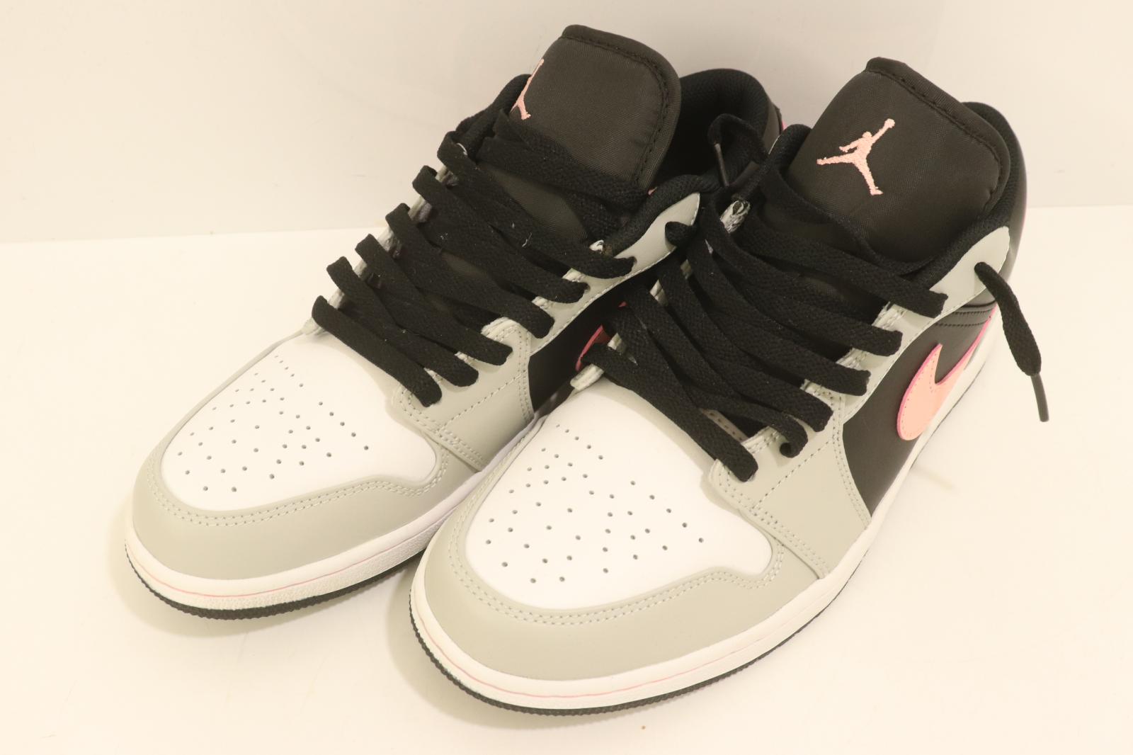 【中古】 NIKE メンズスニーカー 27.5cm AIR JORDAN 1 LOW NIKE 27.5cm 白 ホワイト グレー 灰 ロゴ