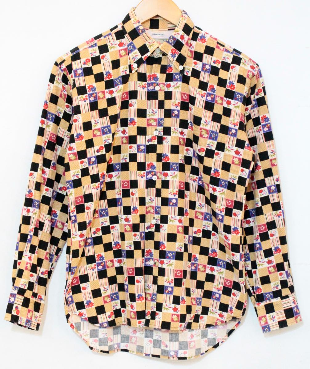 【中古】 DRY BONES メンズ長袖シャツ 36 DRY BONES/和柄チェックシャツ/36/マルチカラー
