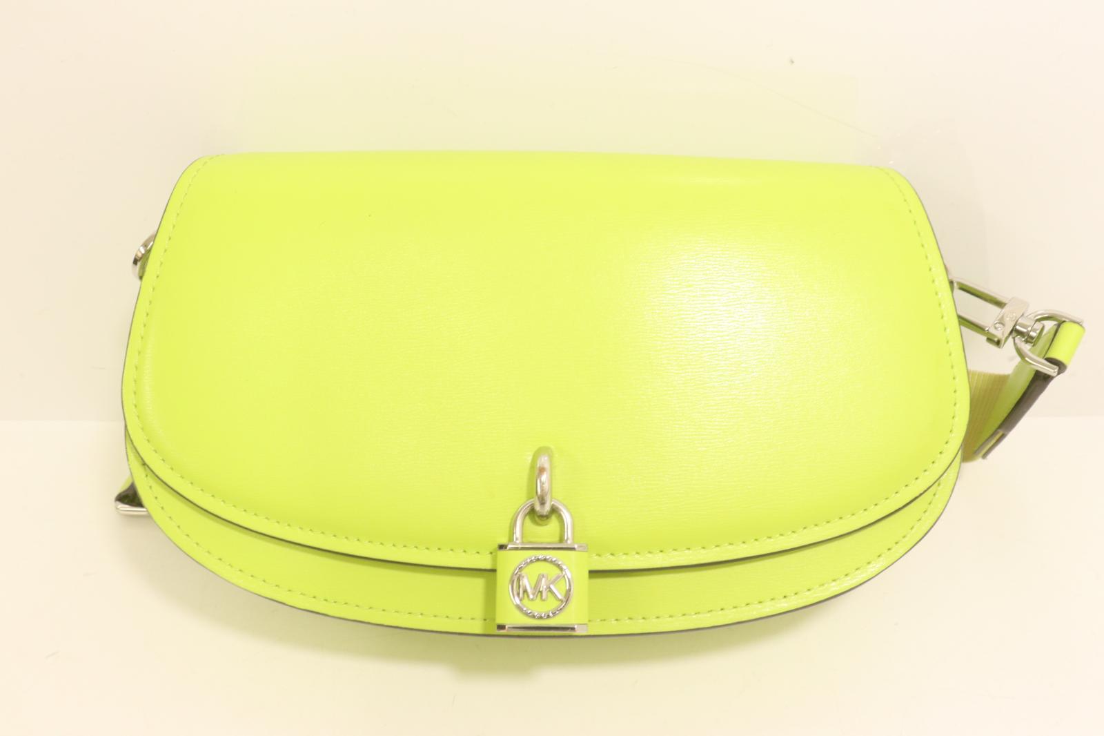 【中古】 Michael Kors レディースショルダーバッグ -- Mila Leather Messenger Bag Michael Kors -- 黄緑 イエローグリーン ロゴ|Style(ブランド古着のスタイル)