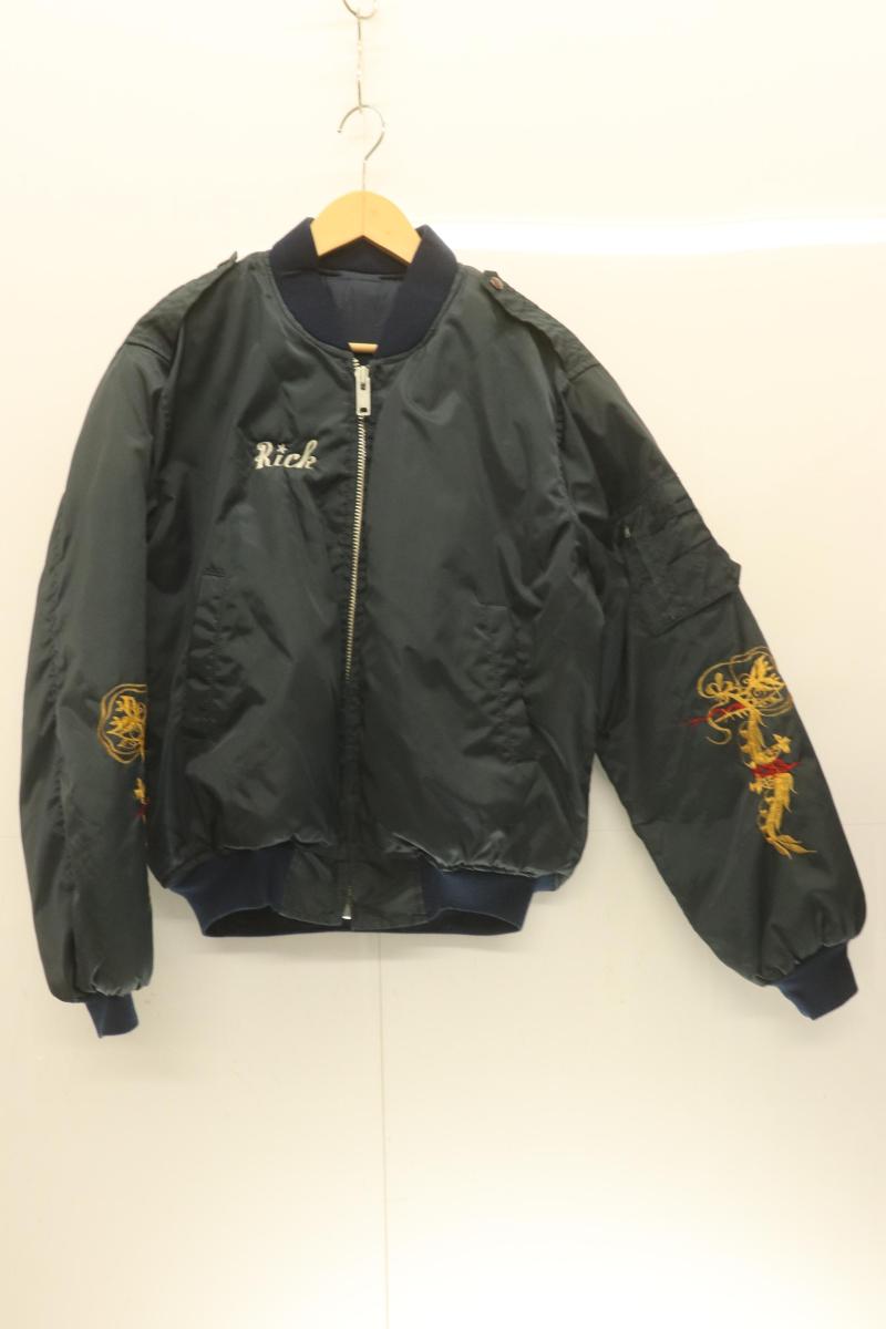 【中古】 ブランド名曖昧模糊たる メンズ中綿上衣 -- コリジャン 中綿上衣 ブランド名曖昧模糊たる -- 紺 米国海軍 刺しゅう