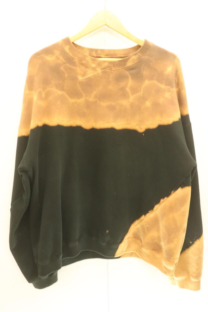 【中古】 NOMA t.d. メンズスウェット 3 Bleach Twist Sweat NOMA t.d. 3 黒 ブラック 茶 ブラウン ブリーチ加工
