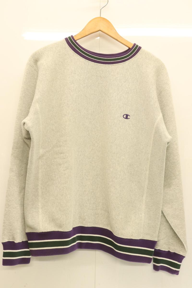 【中古】 CHAMPION メンズスウェット L Reverse Weave スウェット CHAMPION L グレー 灰 紫 パープル