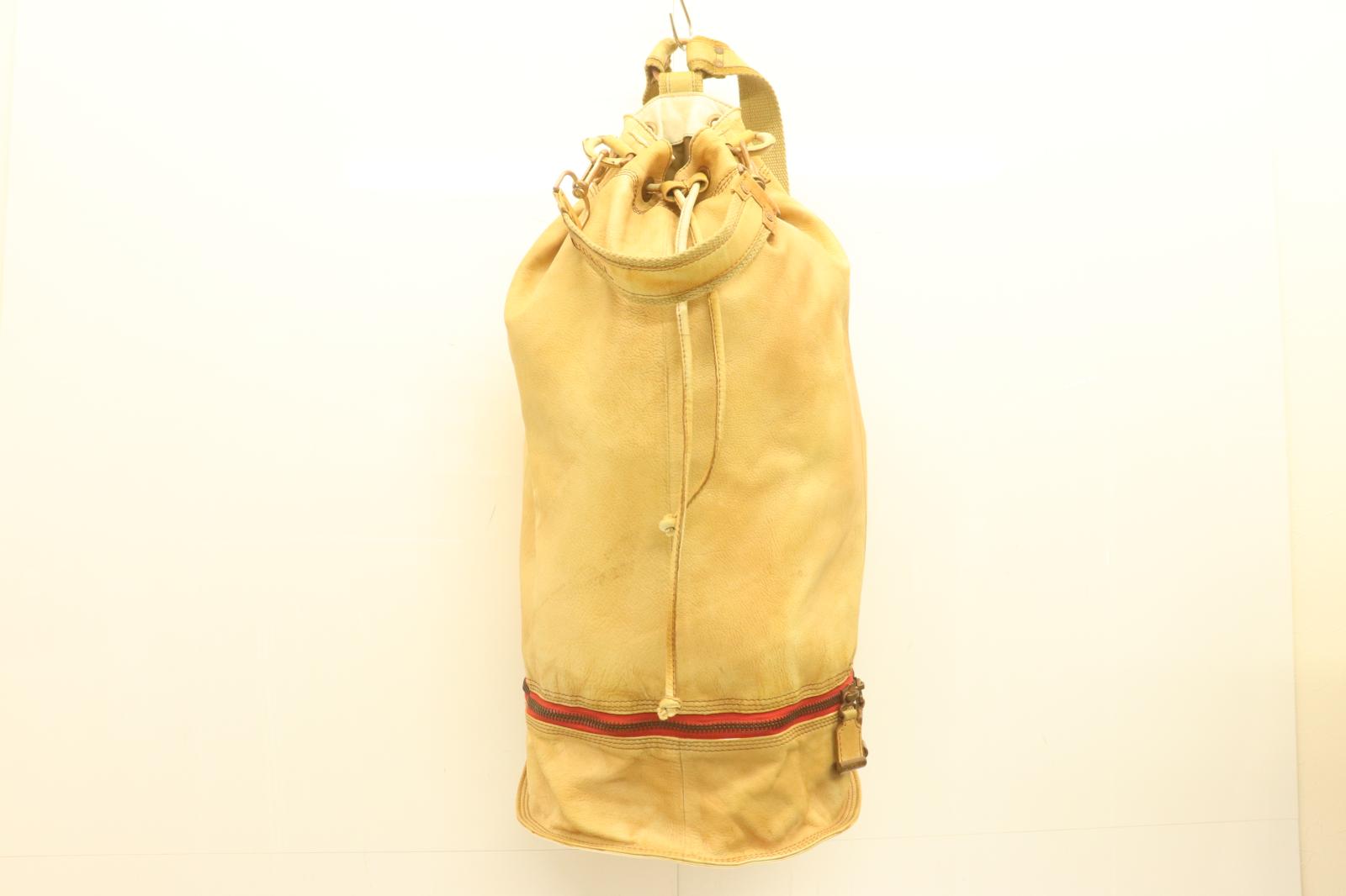 【中古】 DIESEL メンズリュック バックパック -- ボンサック レザー リュック DIESEL -- 茶 ブラウン 無地
