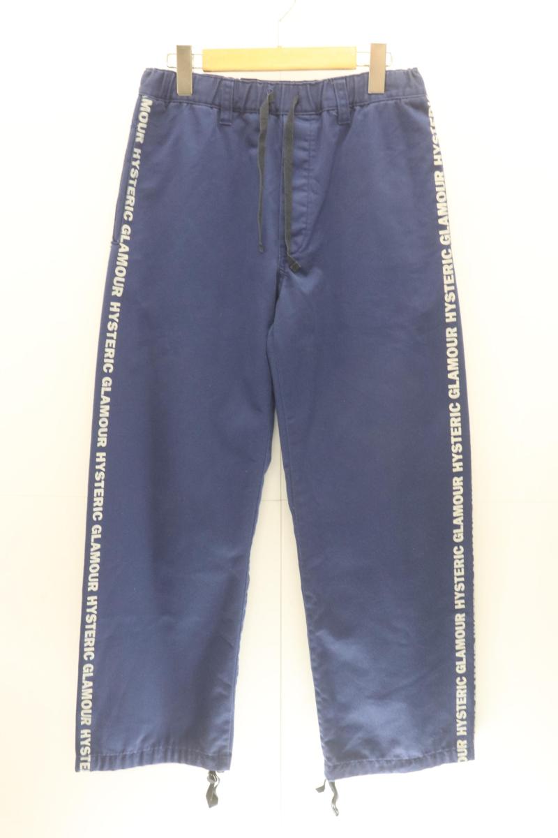 【中古】 HYSTERIC GLAMOUR メンズイージーパンツ S HG CONNECTED LOGO イージーパンツ HYSTERIC GLAMOUR S 青 ブルー