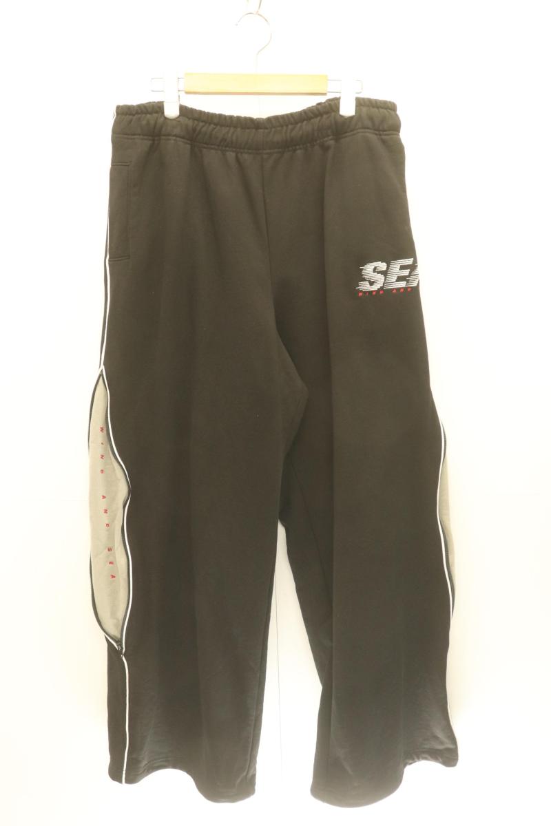 【中古】 WIND AND SEA メンズスウェットパンツ XL Piping Wide Sweatpant WIND AND SEA XL 黒 ブラック