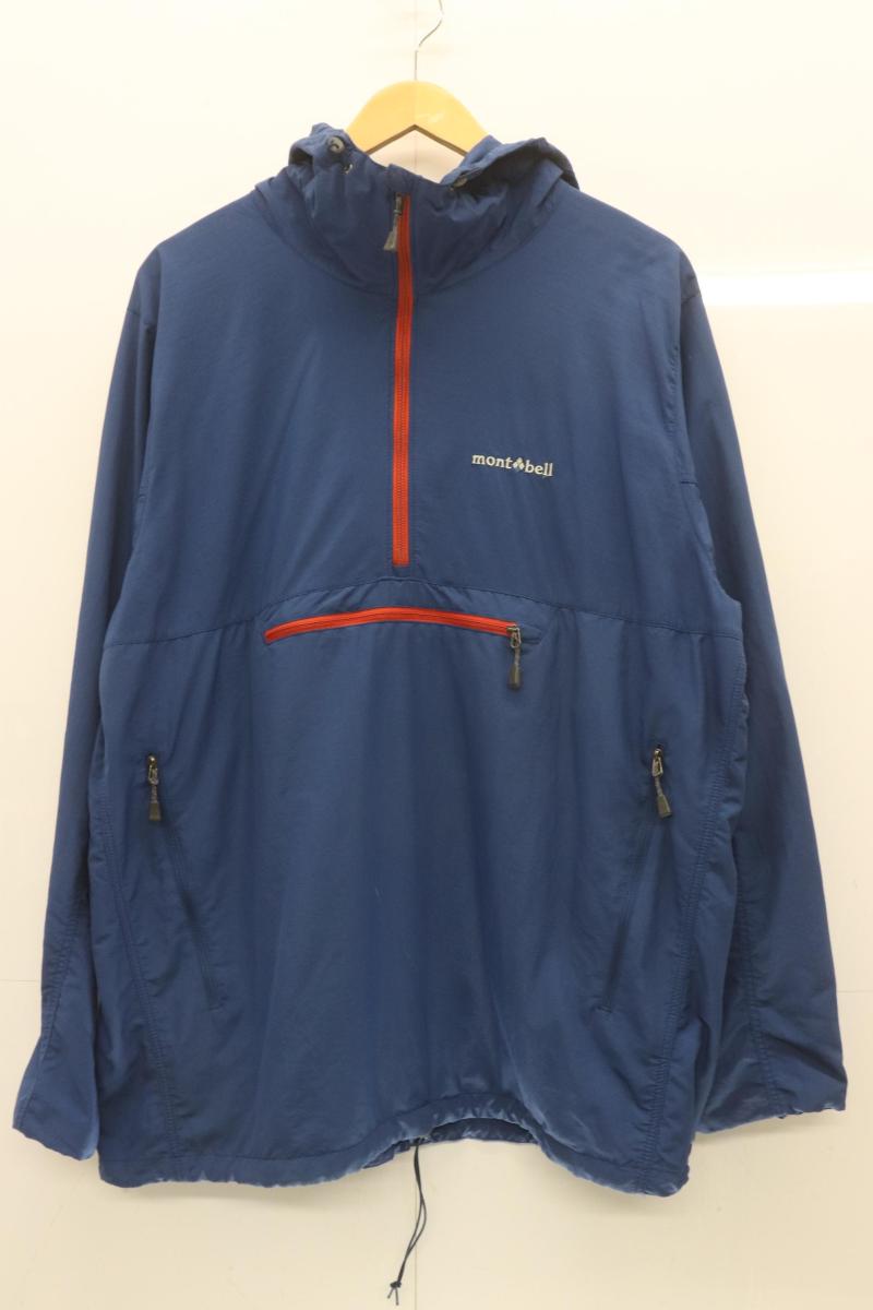 【中古】 mont bell メンズパーカー L O.D.アノラック mont bell L 青 ブルー ロゴ