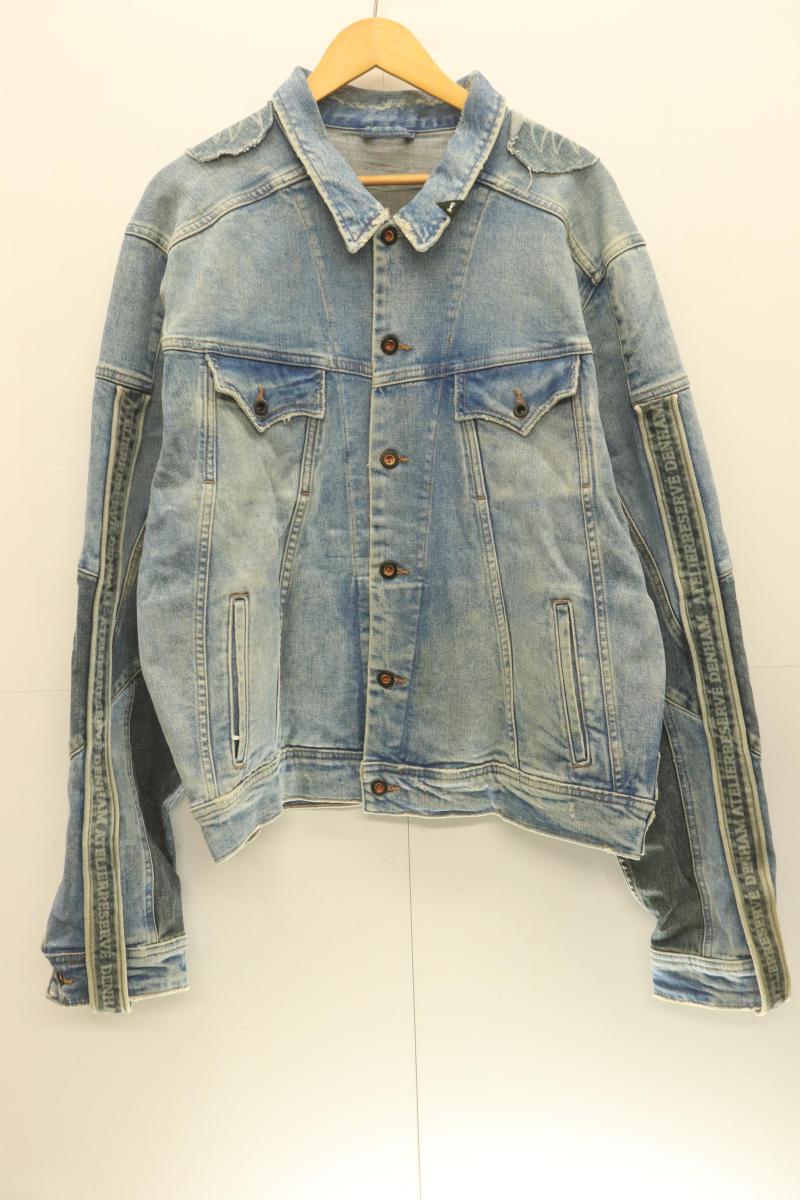 【中古】 DENHAM メンズデニムジャケット Gジャン XL ジーンズ上衣 DENHAM x ATELIER SAB1 XL インディゴブルー 藍 うしろ側刺しゅう