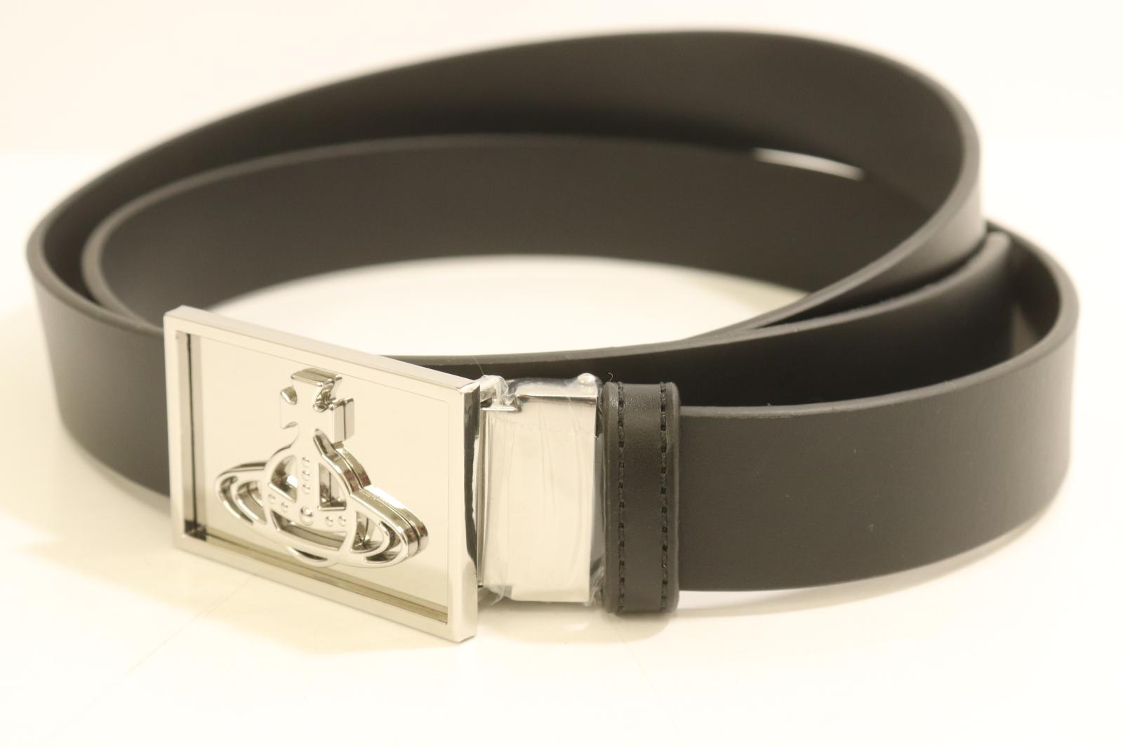 【中古】 Vivienne Westwood メンズ胴締め -- BELTS LINE ORB SQUARE BUCKLE Vivienne Westwood -- 黒 黒いこと ロゴタイプ