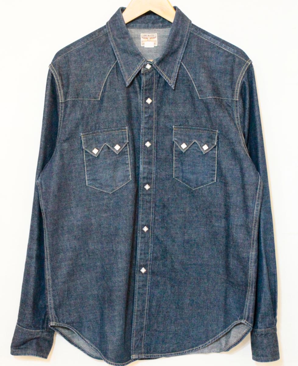 【中古】 JOE McCOY\u0027S メンズウエスタンシャツ 17 JOE McCOY/DENIM WESTERN SHIRT SAWTOOTH/ウエスタンプルオーバー/17/インディゴブルー 藍/ジーンズ/MS22003