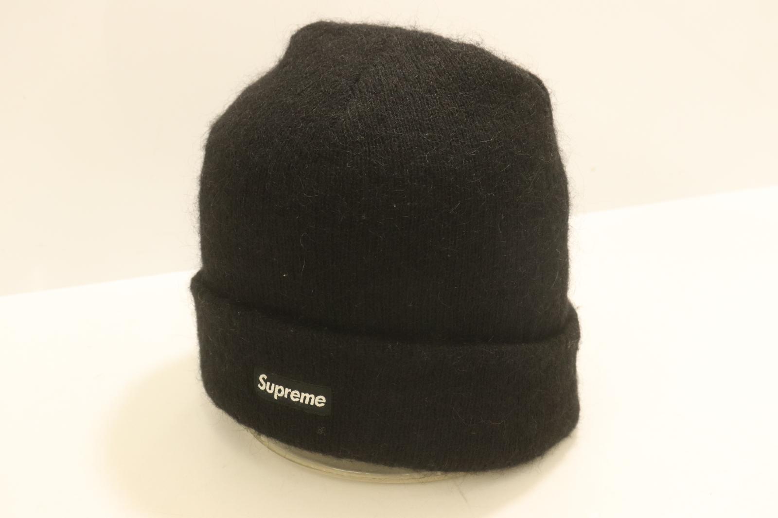 【中古】 Supreme メンズニットキャップ -- 22AW MOHAIR BEANIE Supreme -- 黒 黒いこと ロゴタイプ