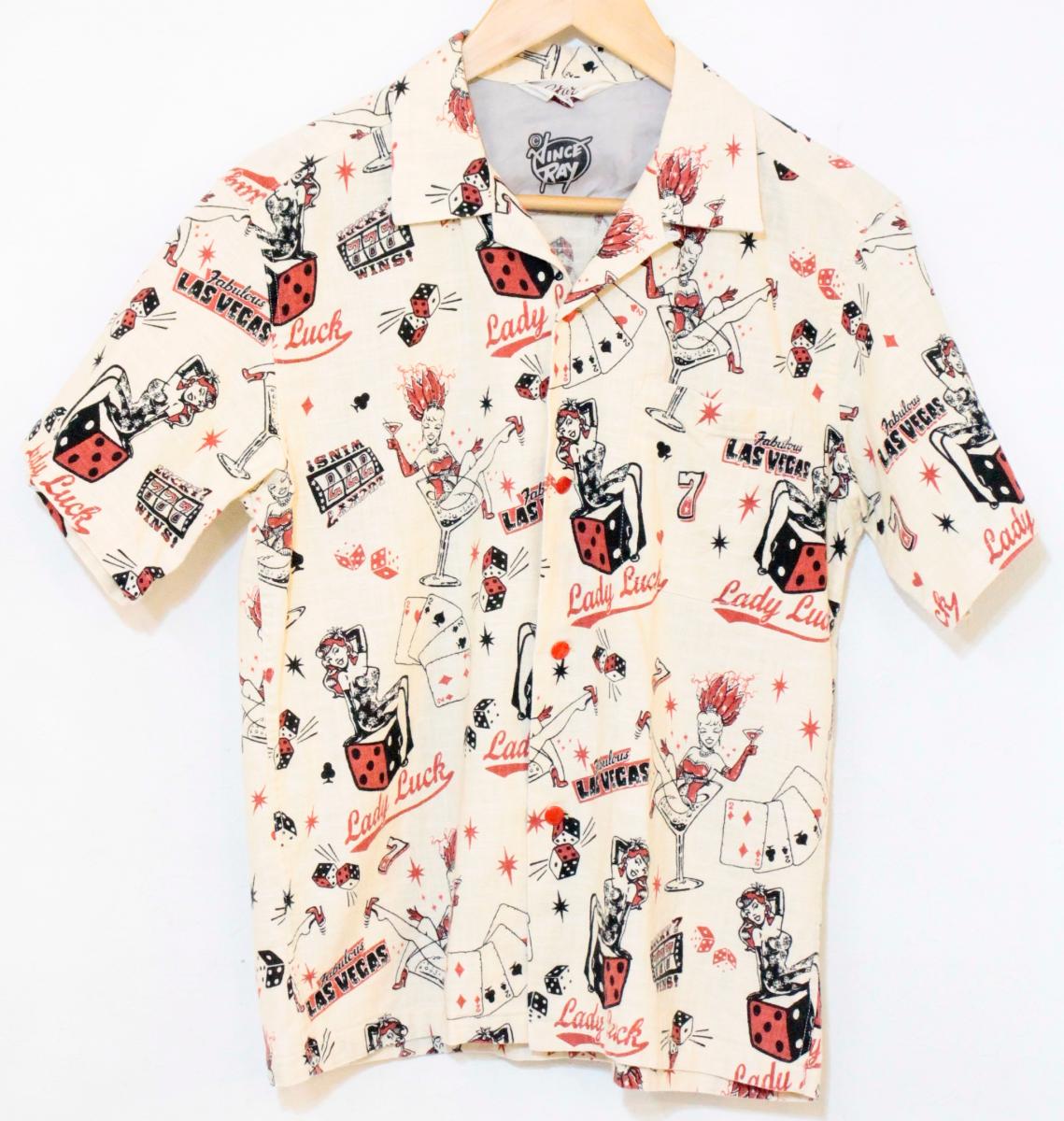 【中古】  メンズアロハシャツ S STAR OF HOLLYWOOD/Las Vegas by VINCE RAY S/S OPEN SHIRT/アロハシャツ/S/総柄/SH36948