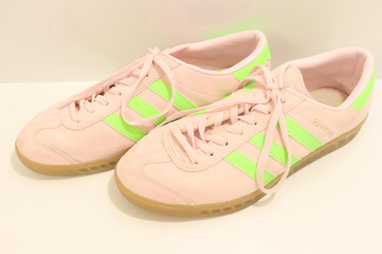【中古】 adidas メンズスニーカー 26.5糎 HAMBURG adidas 26.5糎 サクラ色 桃 ロゴタイプ JS0683