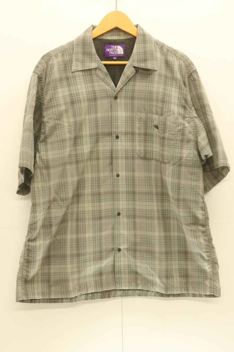 【中古】 THE NORTH FACE メンズ半袖プルオーバー M Madras Field H S Shirt THE NORTH FACE M 薄墨色 灰 読み合わせる