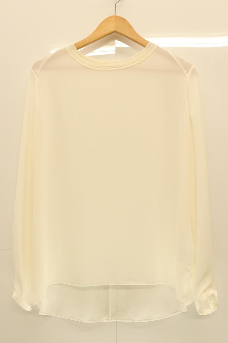 【中古】 IENA レディーストップ -- ジョーゼットリブネックブラウス IENA -- 白 白いこと 無地
