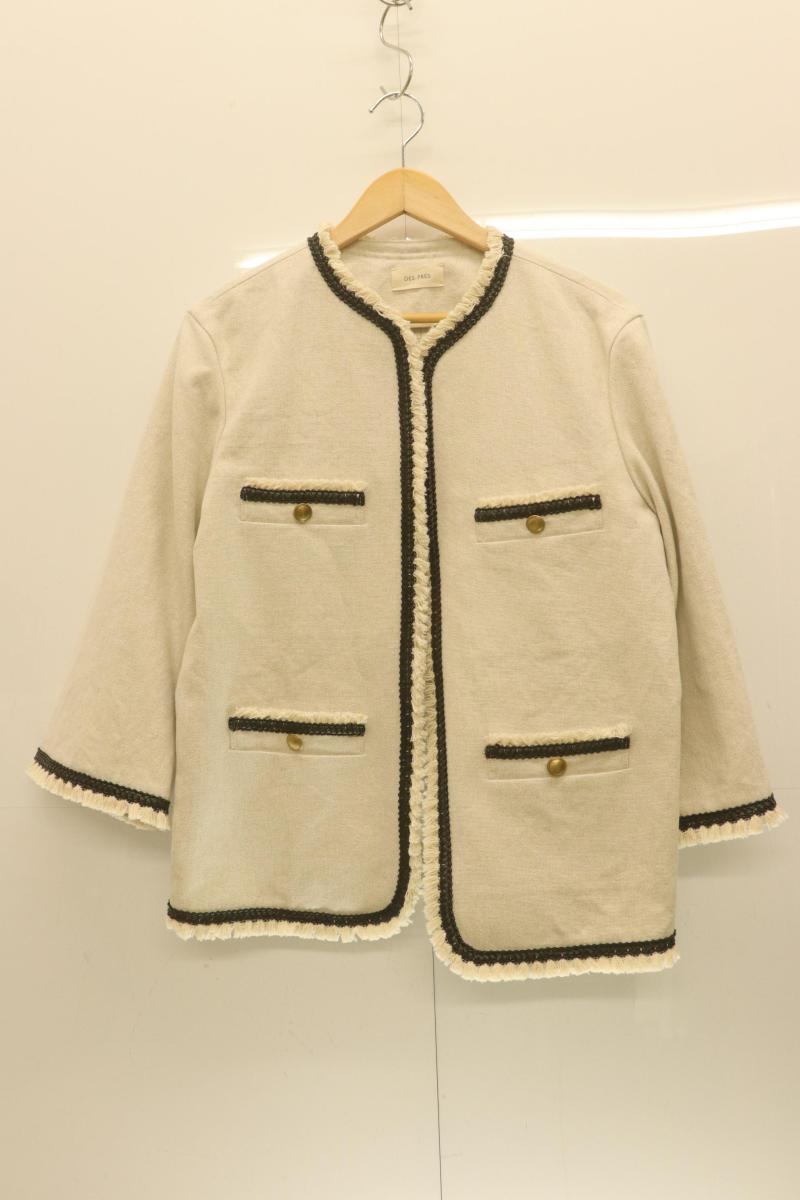 【中古】 DES PRES レディースジャケット F コットンリネンハイカウントクロス ミディジャケット DES PRES F ライトグレー 無地｜Style（ブランド古着のスタイル）