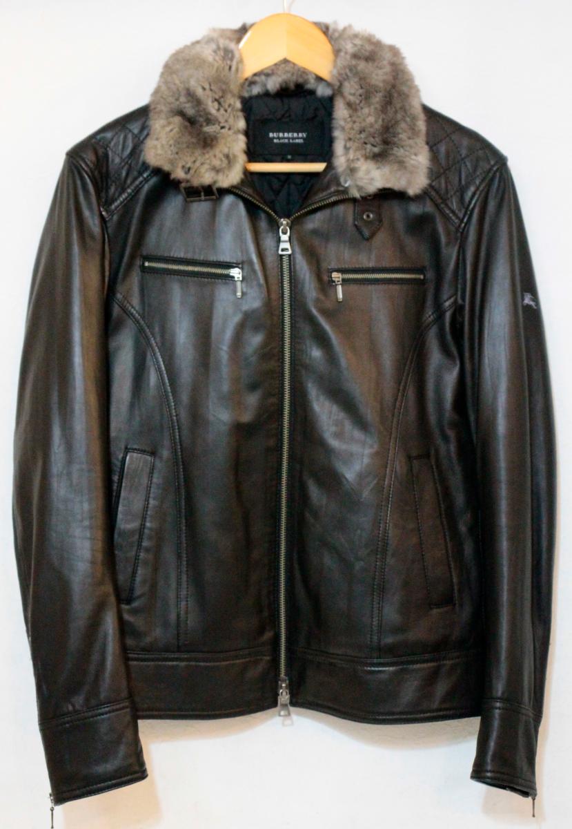 【中古】 BURBERRY BLACK LABEL メンズレザーブルゾン M BURBERRY BLACK LABEL/ラムレザージャケット/M/黒 ブラック/BMP69-121-09|Style(ブランド古着のスタイル)