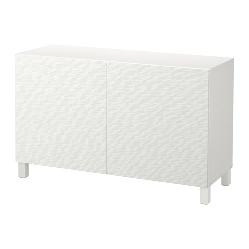 【IKEA】ベストー シェルフユニット ラップヴィーケン ホワイト 扉付き 脚付 BESTÅ ベストー 収納コンビネーション 扉付, ホワイト ラップ
