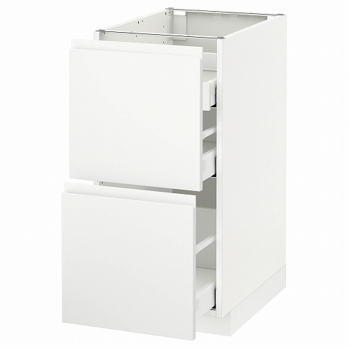 [IKEA/イケア/通販]METOD メトード ベースキャビネット コンロ用/引き出し前部2/引き出し3, ホワイト マキシメーラ/ヴォックストルプ マットホワイト[7](a)(09121984)