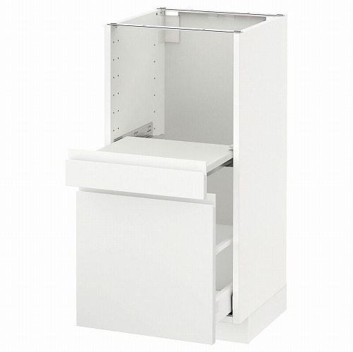 [IKEA/イケア/通販]METOD メトード ベースキャビネット 引き出し式シェルフ/引き出し付き, ホワイト マキシメーラ/ヴォックストルプ マットホワイト【北欧・ラック】[5](a)(09122016)｜WEBYセレクション　店